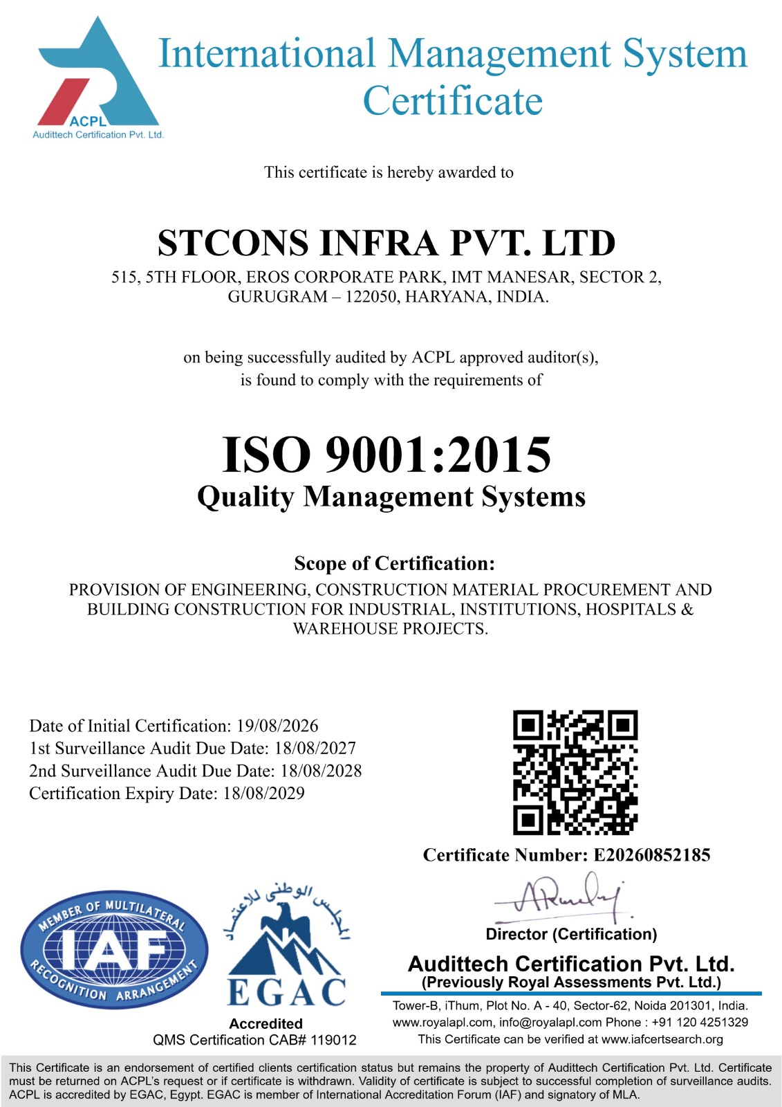 ISO 9001 Certificate